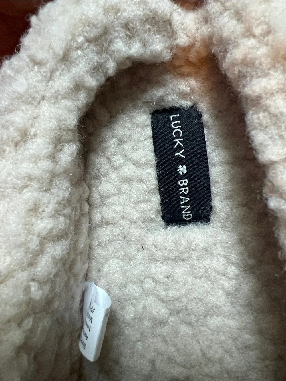 Lucky Brand Cream Sherpa Slip-On Slippers